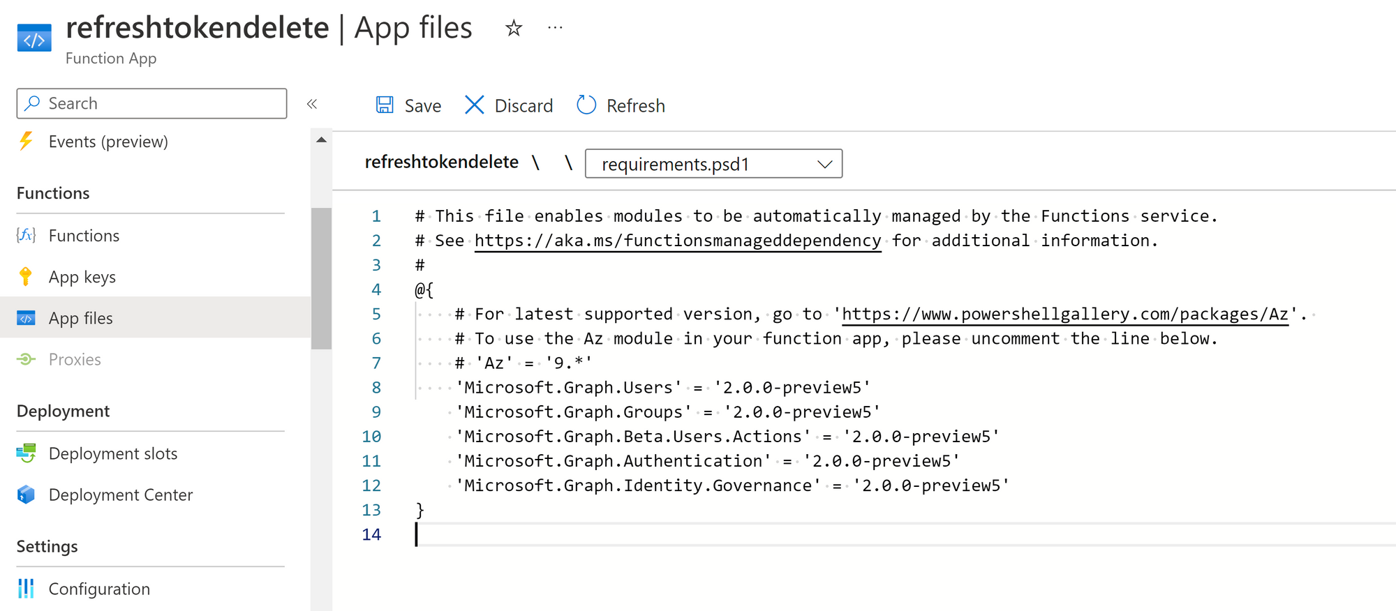Powershell modules requirements